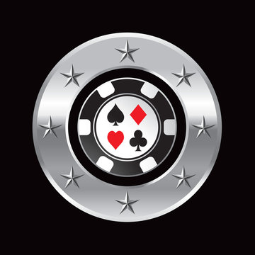 Circle star framed casino chip
