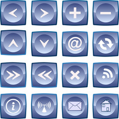 Set of abstract blue icons  vector