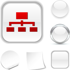 Network  white icon. Vector illustration