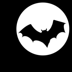 bat on moon illustration