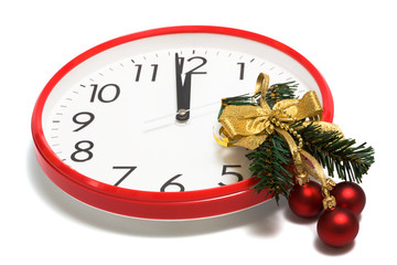 Christmasdecoration and clock