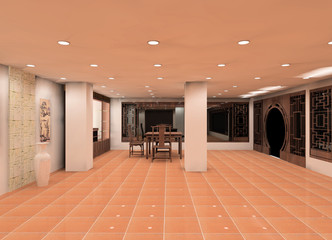 a chinese tea-house in the hotel