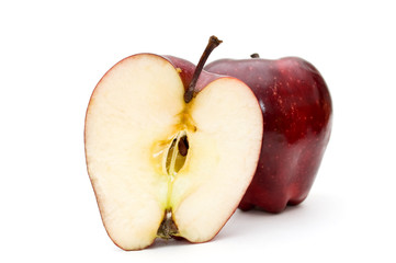 Apple and half of apple