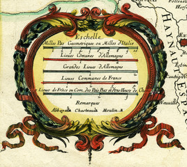 Old map detail, Cartouche, 18th century