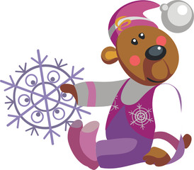 Bear with snowflake color 10