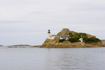 small island in the sea in brittany