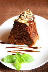 chocolate pie with walnut