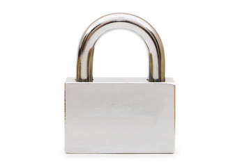 Fototapeta premium Silver padlock isolated on the white background