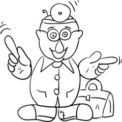 vector - Doctor with bag isolated on background