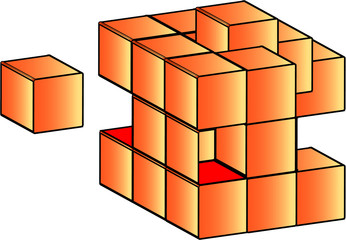 orange 3D vector cubes