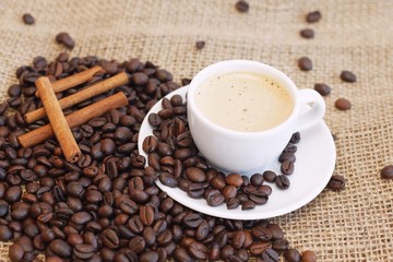 Cappuccino and cinnamon