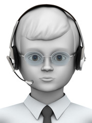 3d person with headset