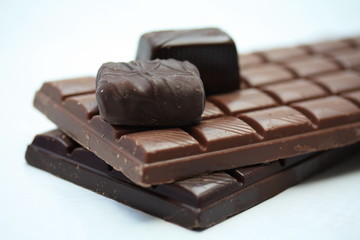 Pieces of a chocolate bar