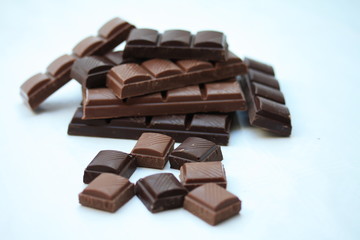 Pieces of a chocolate bar