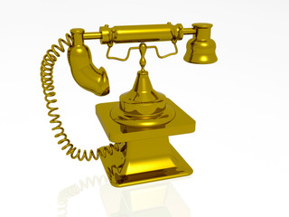 Gold retro phone