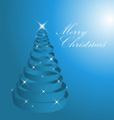 Blue abstract christmas tree