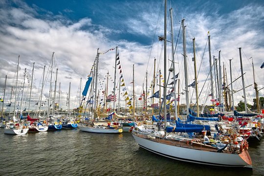 Yachts in harbor