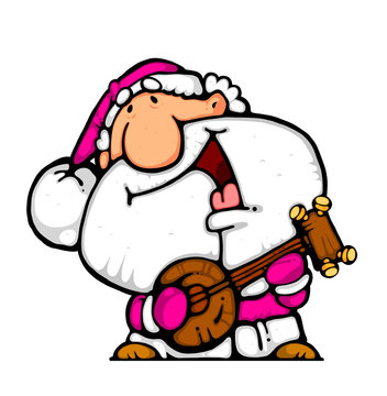 happy santa play banjo