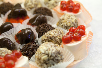 Sweet desserts on ice