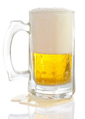Overfilled beer mug
