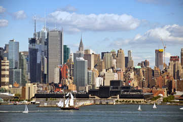 new york city old large sailing ship in hudson
