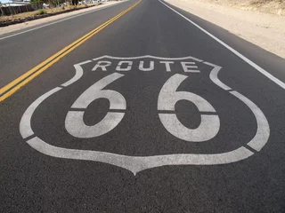 Photo sur Plexiglas Route 66 Signe de la chaussée de la route 66
