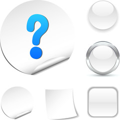 Question white icon. Vector illustration