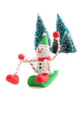 Sledding snowman