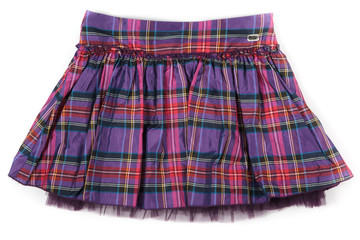 rumpled checkered short skirt