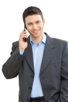 Businessman talking on mobile phone
