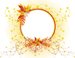 Autumn background with yellow leaves