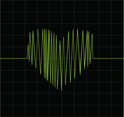 Vector heart monitor screen.