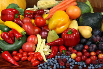 Fruits and vegetables.