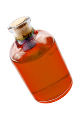 Red liquid in the bottle