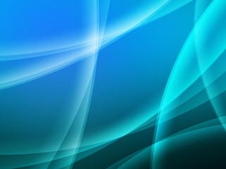 Abstract Blue Composition with lines and curves