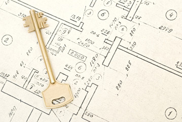 key on a house blueprints