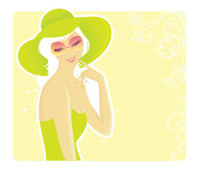 Smile summer girl, vector