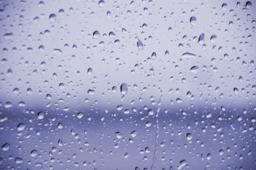Blue rain drops
