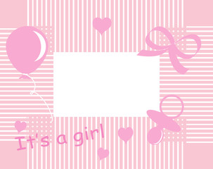Baby girl arrival announcement card