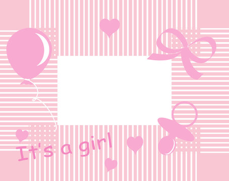 Baby girl arrival announcement card