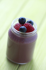 baby food - raspberries and blueberries