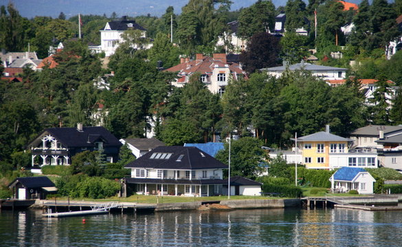 villas sur les bords de l'oslofjord