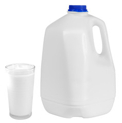 Milk or yogurt. Clipping path