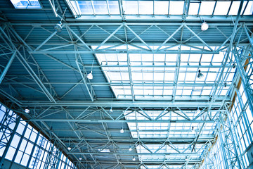 Blue unusual geometric ceiling