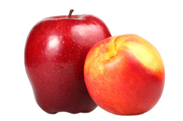 red apple and peach