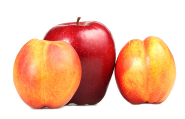 red apple and peach