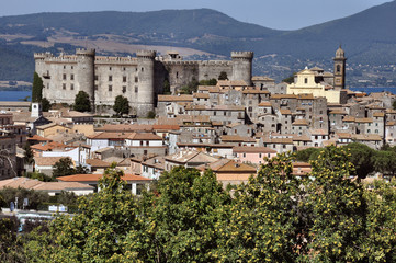 Panorama di Bracciano con il Castello Odescalchi, Lazio, Italia