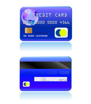 vector credit card front back