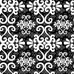 Seamless black and white ornament pattern