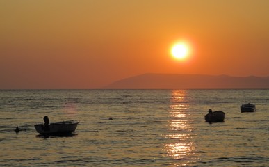 Sunset by Adriatic sea